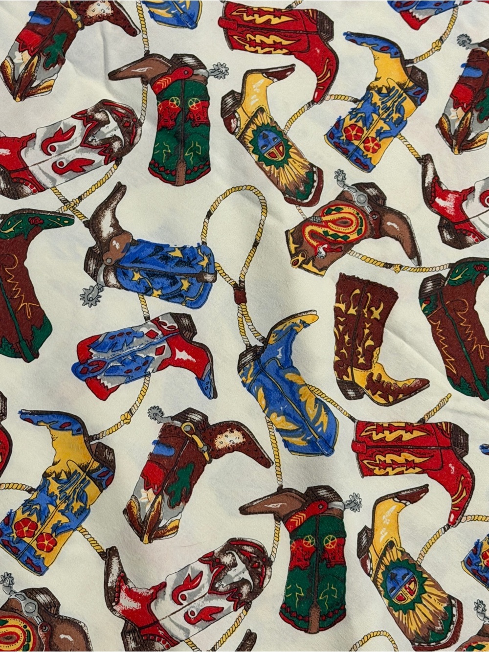 Vintage Western Cowboy Boot Duvet Cover Only Novelty Print  Full 72x84